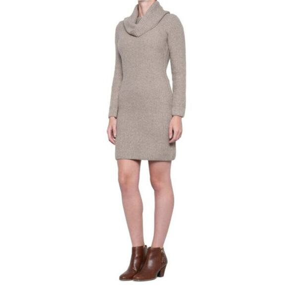 New! Rachel Zoe Cowl Neck Cotton Texture Knit Mini Sweater Dress - Picture 2 of 8